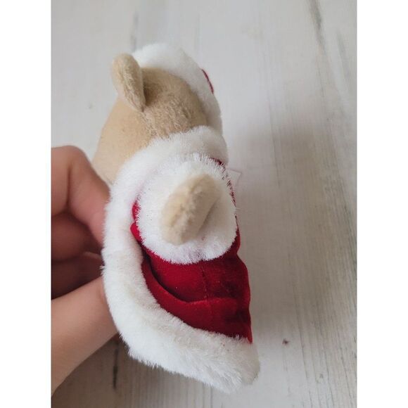 Mini red Santa Claus bear plush stuffed animal toy figure - Picture 4 of 7